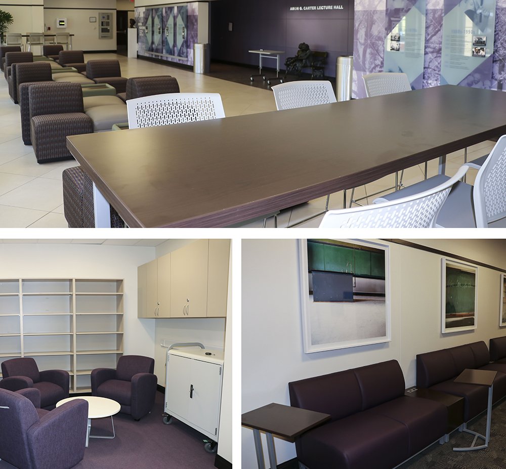 We are especially excited to welcome new and returning students next Monday! Thanks to the work of students and faculty, we have updated collaboration and study spaces in Bailey and Palko (plugs and USB chargers included!) #LeadOnTCU #gofrogs #frogsmarts