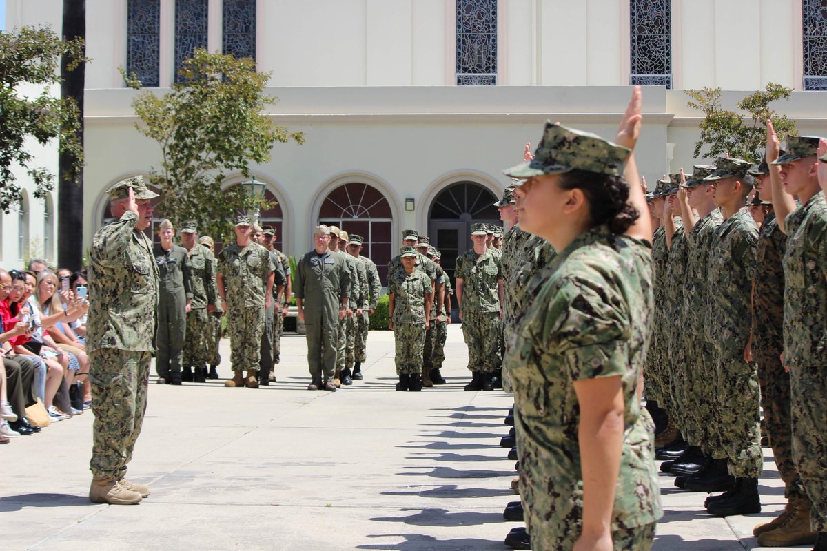 Naval Reserve Officers Training Oath Ceremony Welcome to the 60 incoming #NROTC Freshmen who spent all last week getting indoctrinated into the NROTC program! @uofsandiego #SanDiego