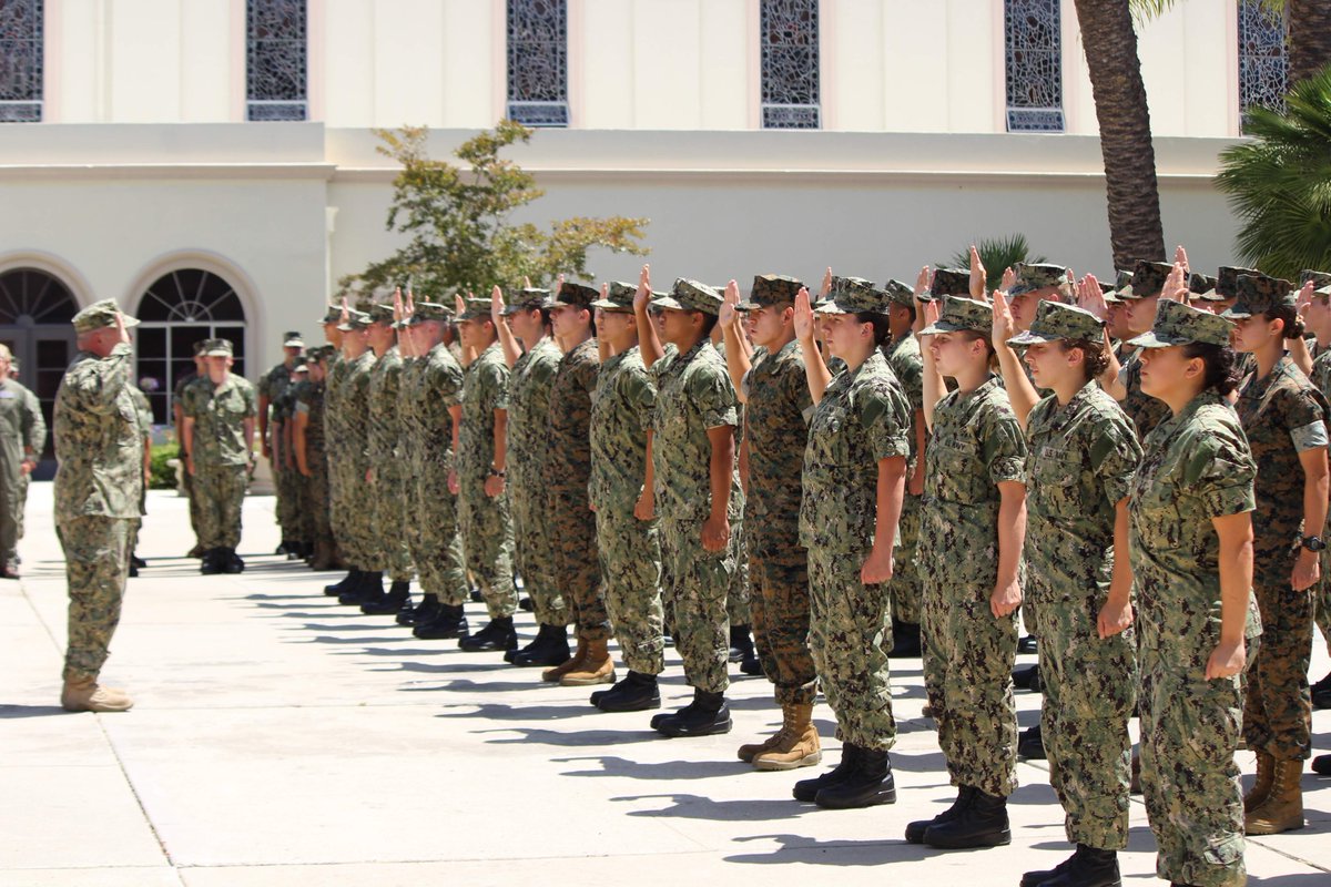 Naval Reserve Officers Training Oath Ceremony Welcome to the 60 incoming #NROTC Freshmen who spent all last week getting indoctrinated into the NROTC program! @uofsandiego #SanDiego