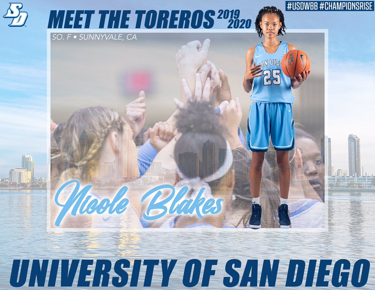 Meet the Toreros 2019 - 2020!  Nicole Blakes Sunnyvale, CA Hero  Grandpa  Spirit Animal  Panda  90&#39;s  &quot;Say my name&quot; DC Elementary Education  #USDWBB #ChampionsRise 