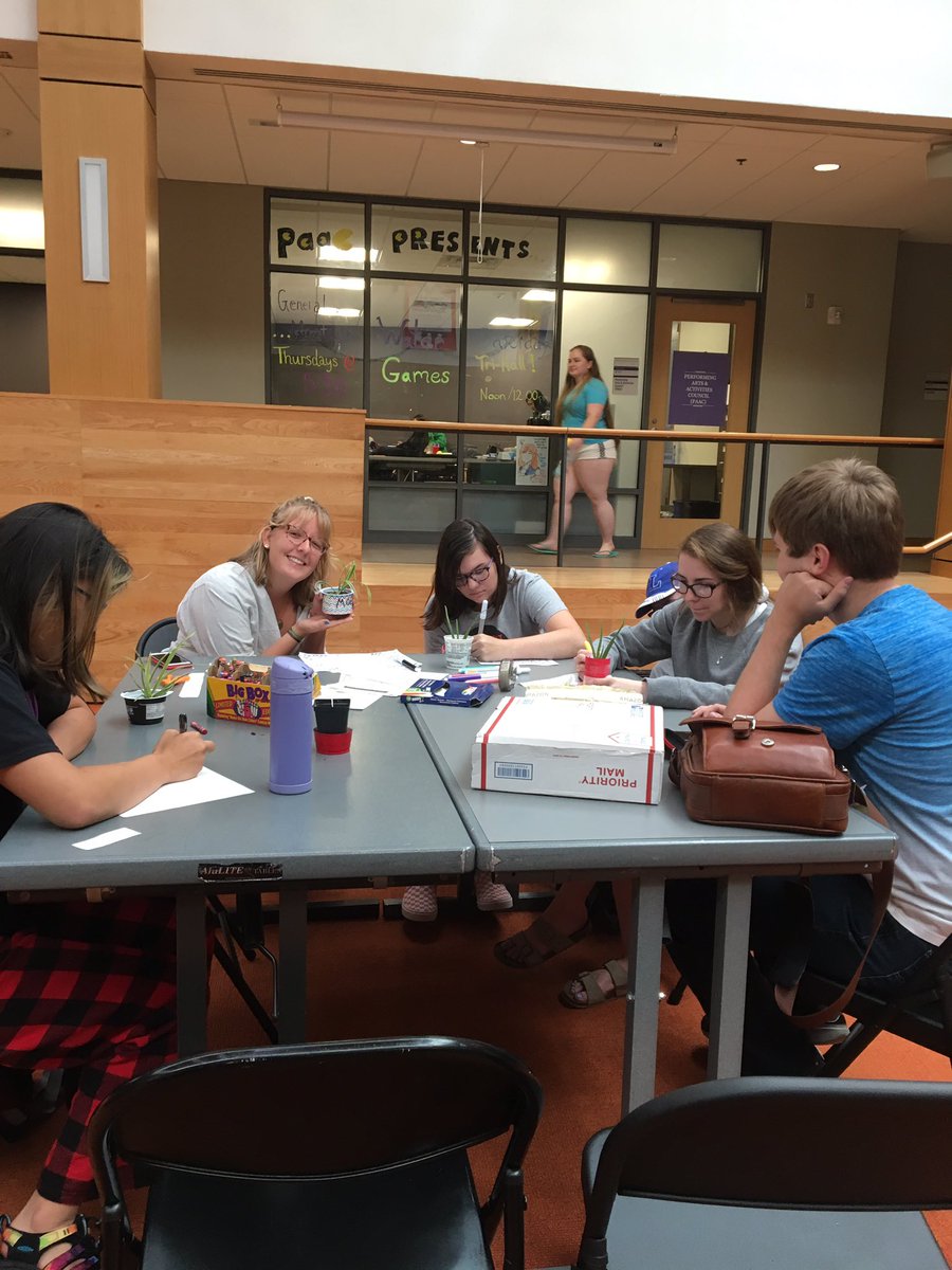 This afternoon students took advantage of the stress-free zone on the OC by coloring and making their own potted plant #OnTheHillTop