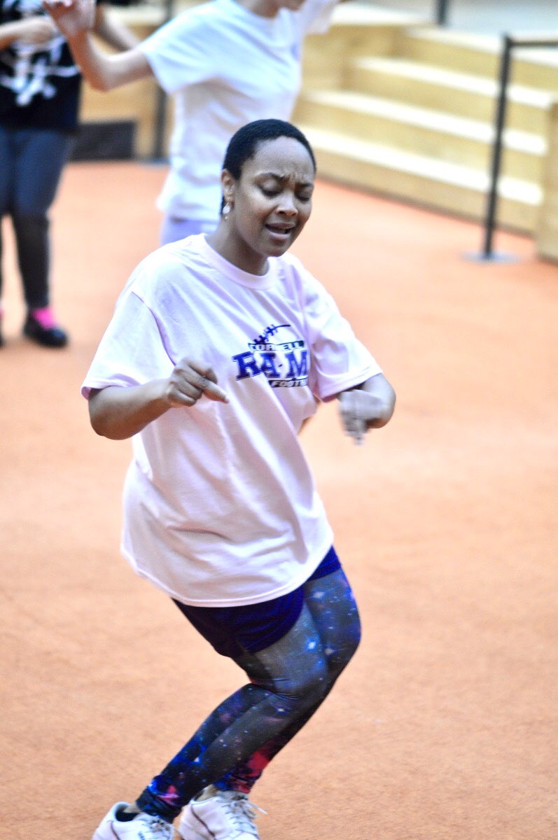 The Hip Hop workout exhibition today was filled with energy and upbeat music. It was a 30 minute workout and everyone was working hard! Go Rams!