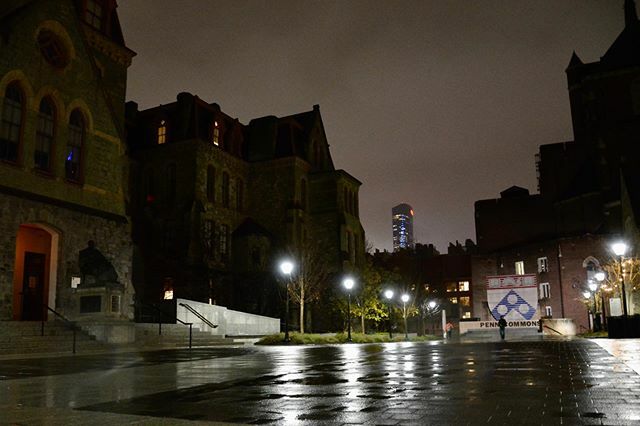 Behind College Hall, FMC Tower in the distance. #penn 